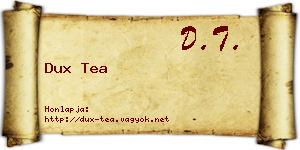 Dux Tea névjegykártya